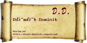 Dömök Dominik névjegykártya
